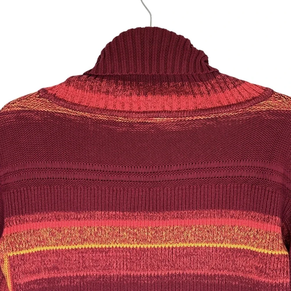 Free People Close To Me Boho Turtleneck Sweater XS Indie Crop Flare Sleve Stripe